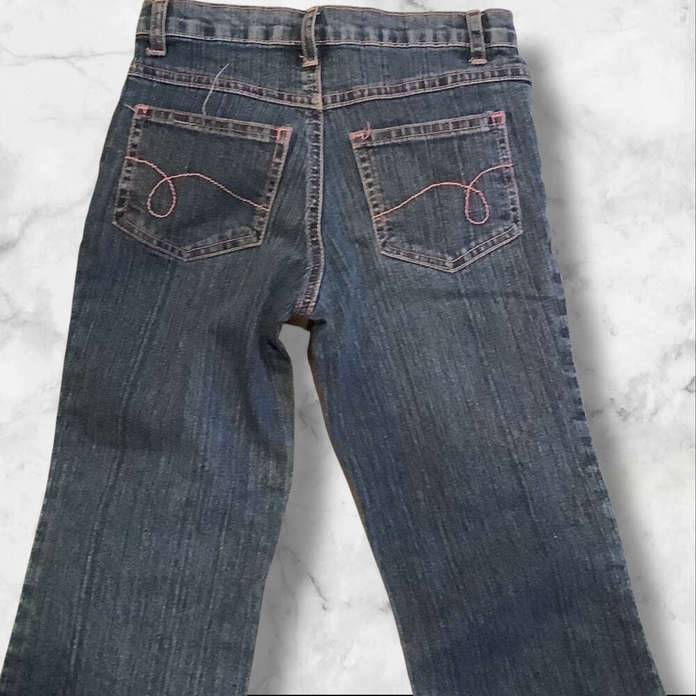 Denim Jeans Girls Size 5/6 Flare Floral Embroidery‎ Kidcore - Picture 13 of 14